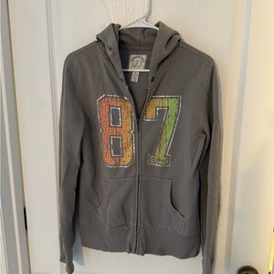 Aeropostale Gray Hoodie with Colorful 87 Graphic